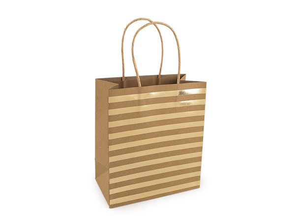 Geschenktüten aus Kraftpapier mit beidseitigem Metallic-Druck - 15x17 cm