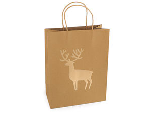 Weihnachts-Geschenkbeutel Natur 24x31 cm – Festlicher Geschenksack mit saisonalen Motiven