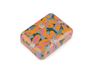 Metall-Aufbewahrungsdose mit Blumenmuster - Dekorativer Kleinteile-Organizer & Geschenkbox