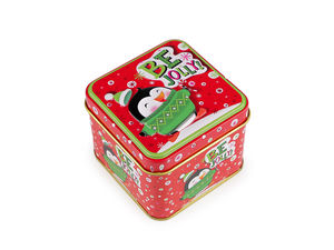 Dekorative Weihnachts-Blechdose mit Prägung – Festliche Geschenkschachtel & Aufbewahrung